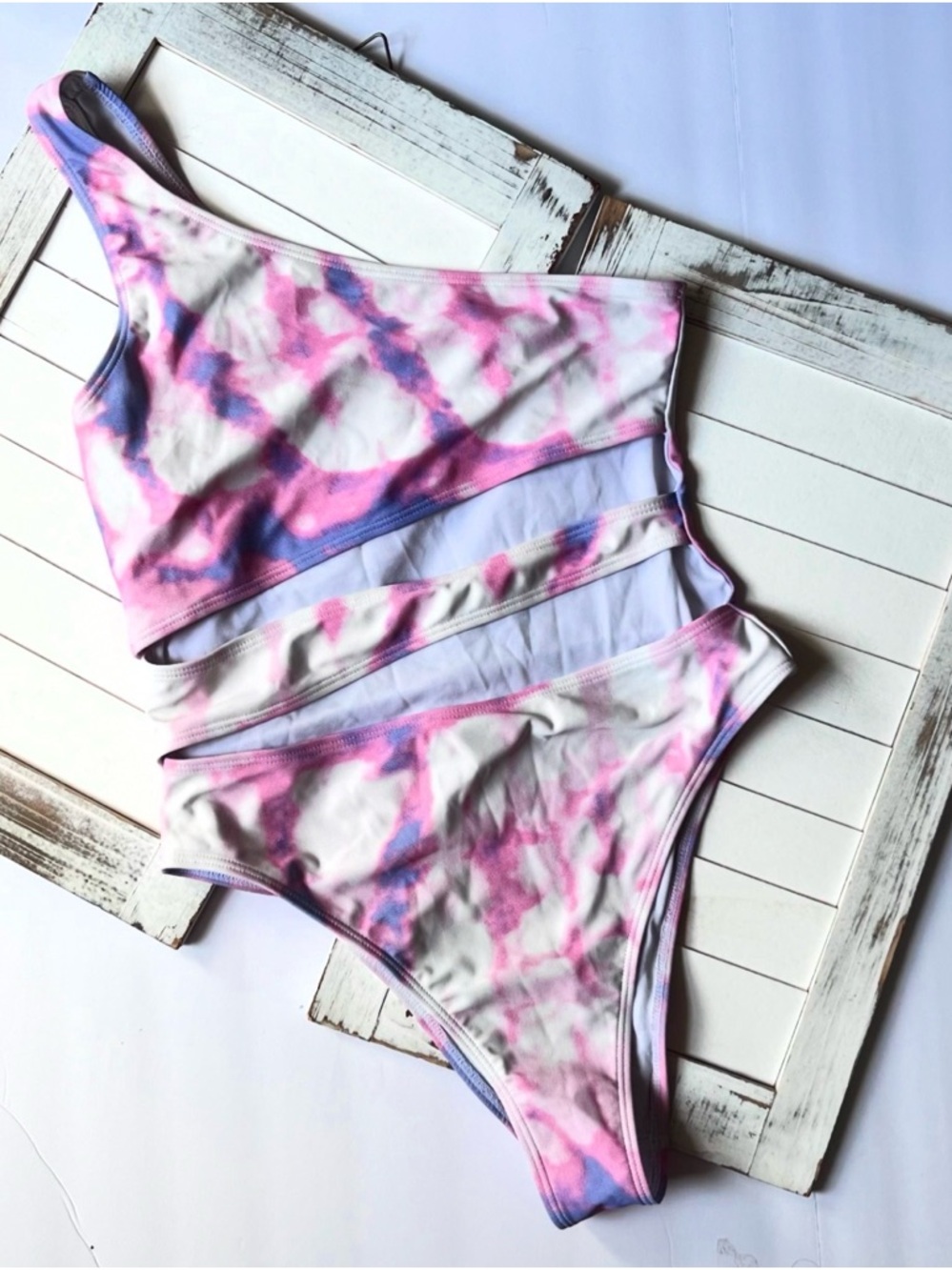 Missguided One-Piece Swimsuit in Pink Tie-Dye